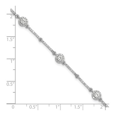 Sterling Silver CZ Link Bracelet – view 6