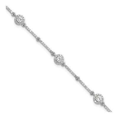 Sterling Silver CZ Link Bracelet
