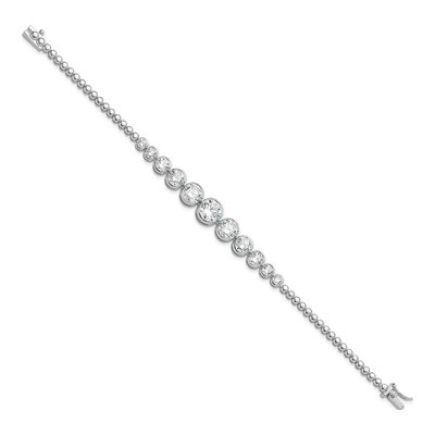 Sterling Silver CZ Graduated Bracelet – view 3