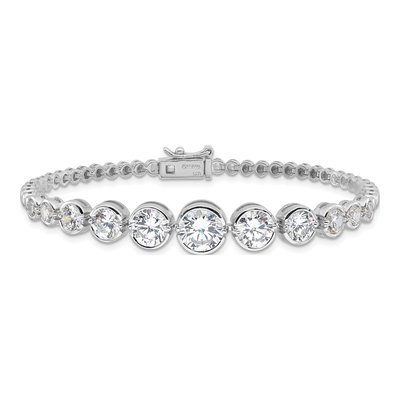 Sterling Silver CZ Graduated Bracelet – view 4