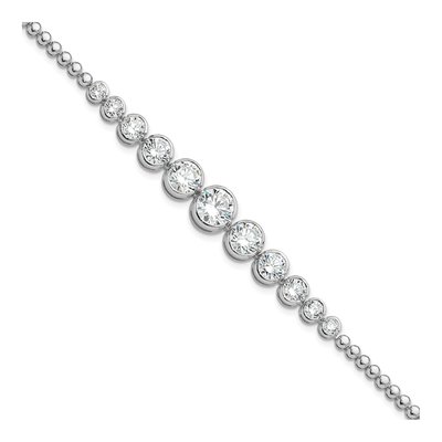 Sterling Silver CZ Graduated Bracelet