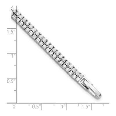 Sterling Silver CZ Double Row Tennis Bracelet – view 5