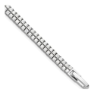 Sterling Silver CZ Double Row Tennis Bracelet