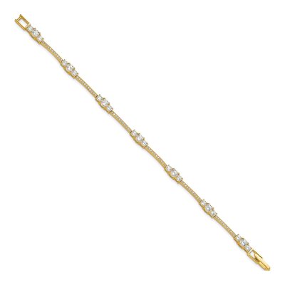 Gold-Plated Sterling Silver CZ Bracelet – view 3