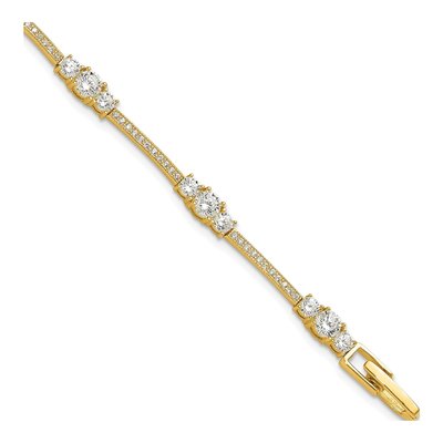 Gold-Plated Sterling Silver CZ Bracelet