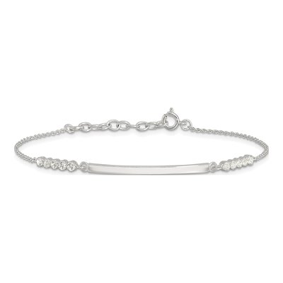 Sterling Silver CZ ID Bracelet – view 4