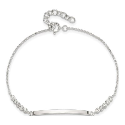 Sterling Silver CZ ID Bracelet – view 5