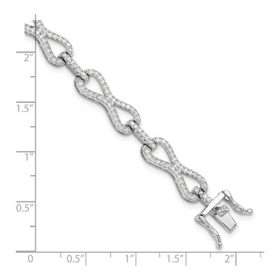 Sterling Silver CZ Infinity Link Bracelet – view 5
