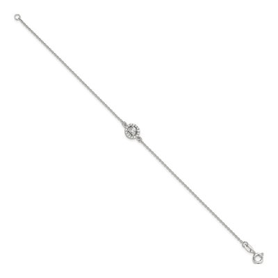 Sterling Silver CZ Halo Bracelet – view 3