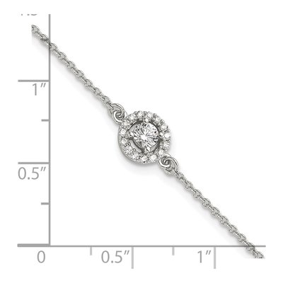 Sterling Silver CZ Halo Bracelet – view 6