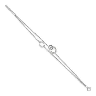 Sterling Silver CZ Double Strand Circles Bracelet – view 3