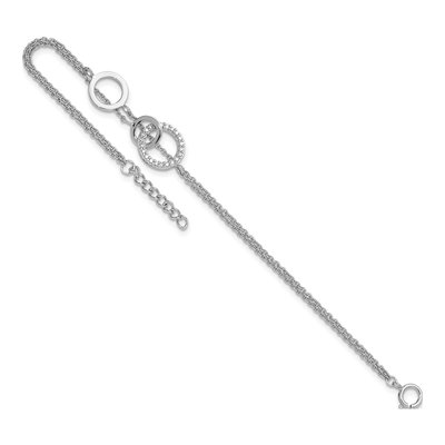 Sterling Silver CZ Double Strand Circles Bracelet – view 5