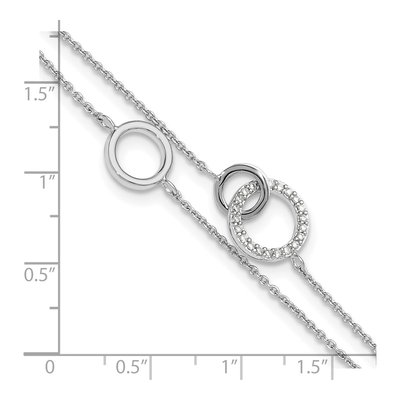 Sterling Silver CZ Double Strand Circles Bracelet – view 8