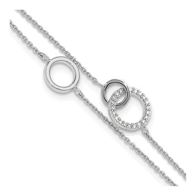 Sterling Silver CZ Double Strand Circles Bracelet