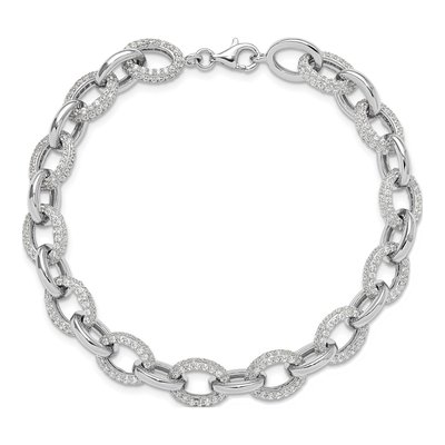 Sterling Silver CZ Rolo Bracelet – view 4
