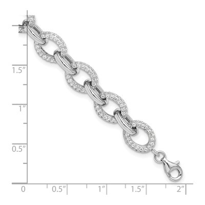 Sterling Silver CZ Rolo Bracelet – view 5