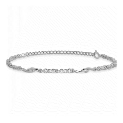 Sterling Silver CZ Bracelet with Extender – view 4