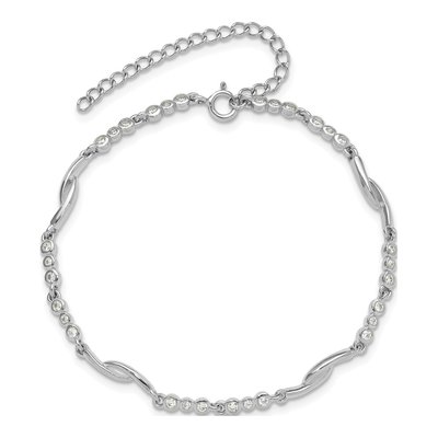 Sterling Silver CZ Bracelet with Extender – view 5
