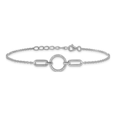 Sterling Silver CZ Circle Bracelet – view 4