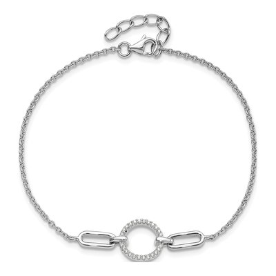 Sterling Silver CZ Circle Bracelet – view 5