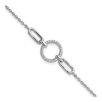 Sterling Silver CZ Circle Bracelet