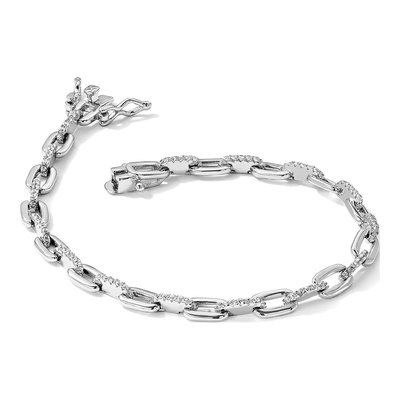Sterling Silver CZ Link Bracelet – view 8
