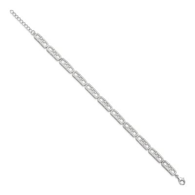 Sterling Silver CZ Fancy Link Bracelet – view 3