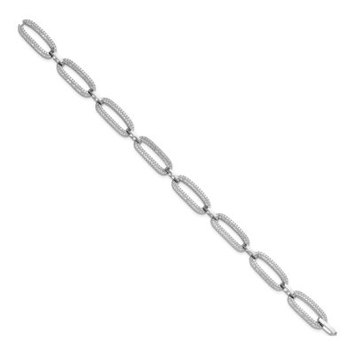 Sterling Silver CZ Open Link Bracelet – view 2