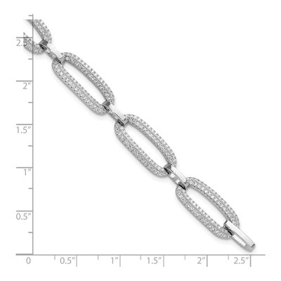 Sterling Silver CZ Open Link Bracelet – view 4