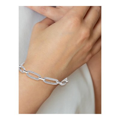Sterling Silver CZ Open Link Bracelet – view 5