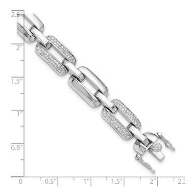 Sterling Silver CZ Open Link Bracelet – view 5