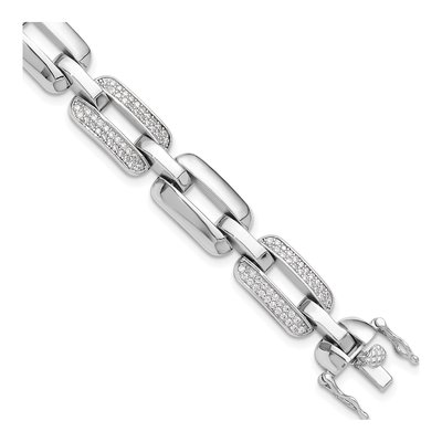 Sterling Silver CZ Open Link Bracelet