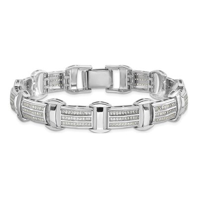 Sterling Silver CZ Link Bracelet – view 4
