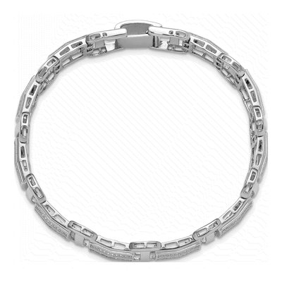 Sterling Silver CZ Link Bracelet – view 5