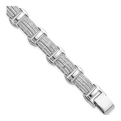 Sterling Silver CZ Link Bracelet