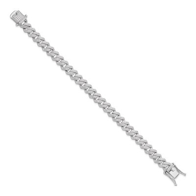 Sterling Silver CZ Monaco Link Bracelet – view 3