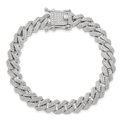 Sterling Silver CZ Monaco Link Bracelet – view 5
