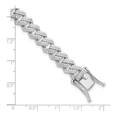 Sterling Silver CZ Monaco Link Bracelet – view 6