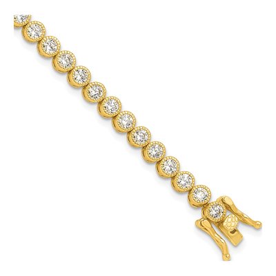 Gold-Plated Sterling Silver CZ Tennis Bracelet