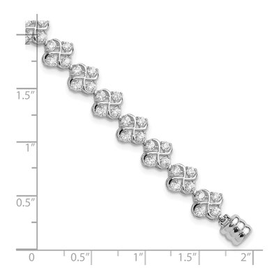 Sterling Silver CZ Cluster Magnetic Bracelet – view 5