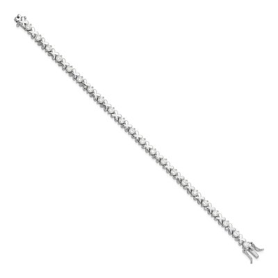 Sterling Silver CZ Fancy Tennis Bracelet – view 3