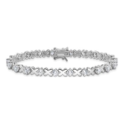 Sterling Silver CZ Fancy Tennis Bracelet – view 4