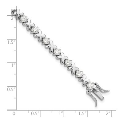 Sterling Silver CZ Fancy Tennis Bracelet – view 6