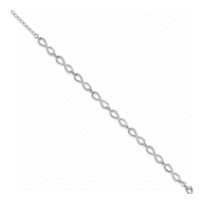 Sterling Silver CZ Infinity Link Bracelet – view 3
