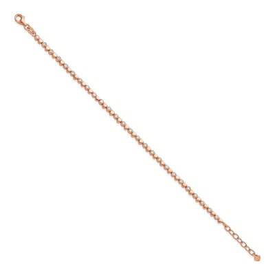 Rose Gold-Plated Sterling Silver CZ Heart Bracelet – view 3