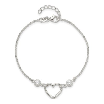 Sterling Silver CZ Heart Bracelet – view 5