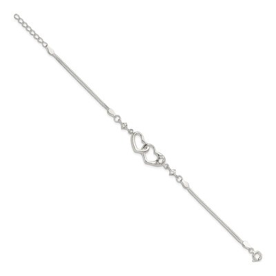 Sterling Silver CZ I Heart You Bracelet – view 3