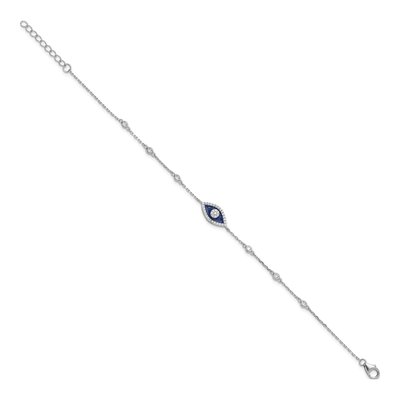 Sterling Silver CZ Evil Eye Bracelet – view 3