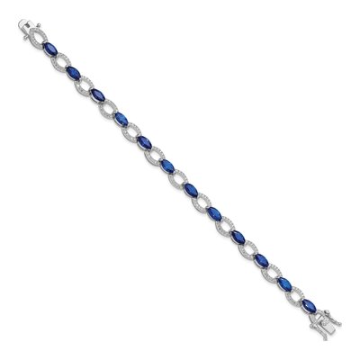 Sterling Silver CZ Link Bracelet – view 2