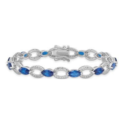 Sterling Silver CZ Link Bracelet – view 3